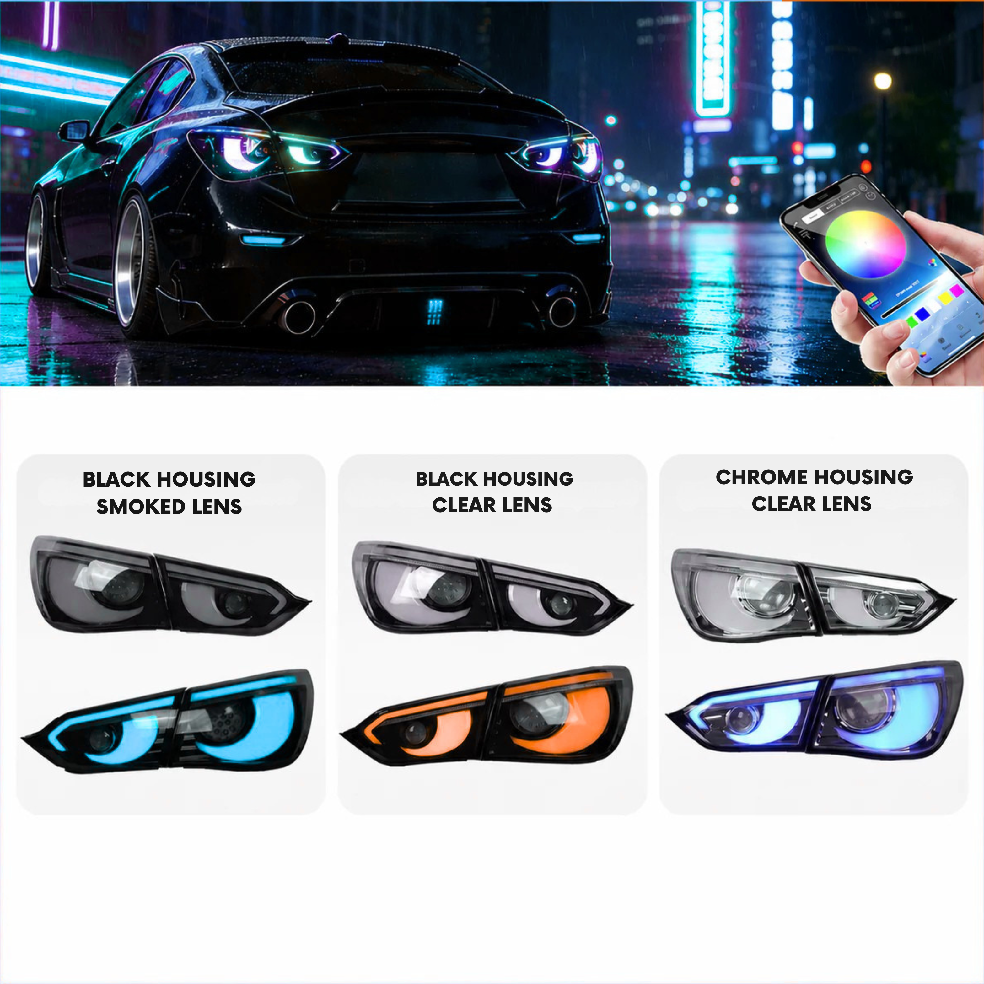 Infiniti Q50 2014–2017 RGB Flow Sequential LED Tail Lights — Plug & Play